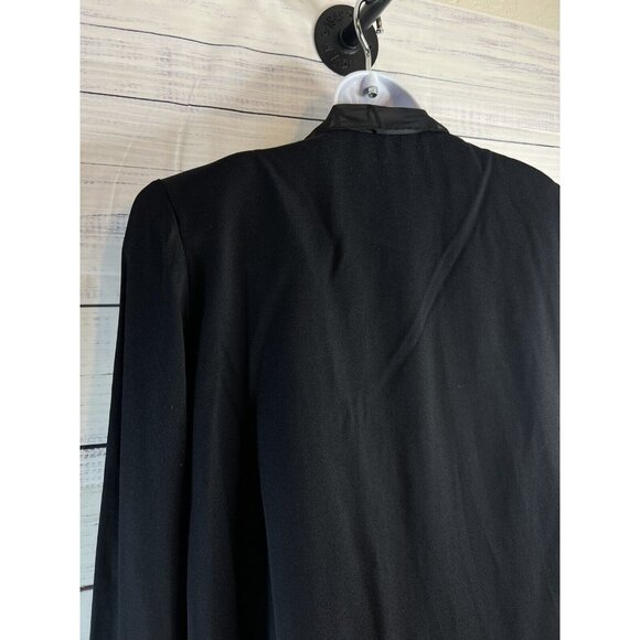 Michael Marcella Vintage Ruffle Black Blazer Cocktail 80s Women Career L - Picture 8 of 12